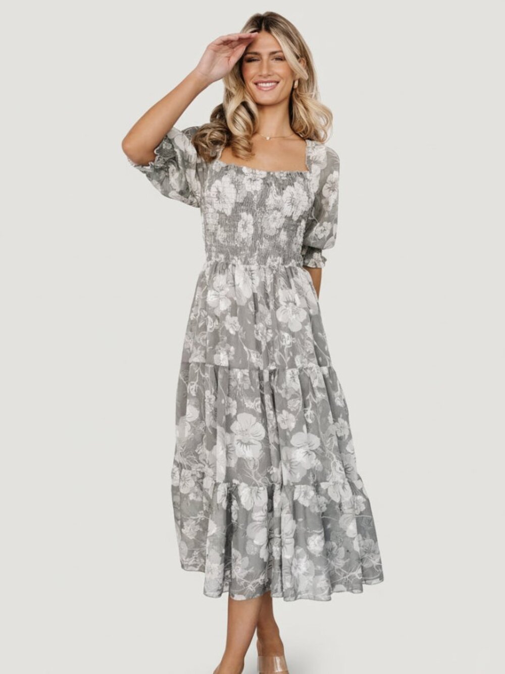 Baltic Born Fabian Jacquard Midi Dress | Dusty Sage Size LL